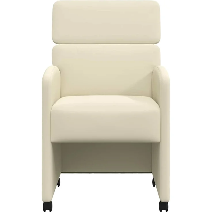 vidaXL Esszimmerstühle mit Rollen 2 pcs Creme 58 x 65 x 98 cm 42017884 – Bild 3