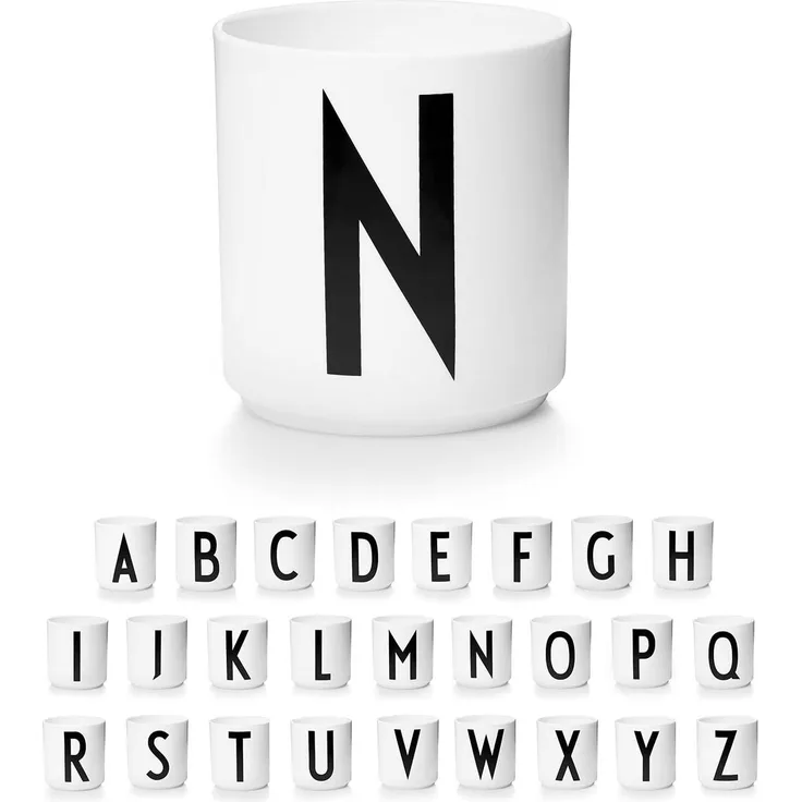 Design Letters Porzellan Kaffeetassen A-Z Weiß | Kaffeetasse | Geschenke für frauen, Männer | Verwendungals Zahnputzbecher, Teetasse | Dekorativ Design Tasse | Premium dekorativen Buchstaben becher