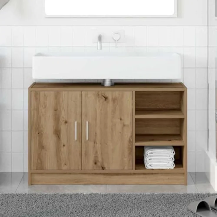 vidaXL Badezimmerschrank Artisan-Eiche 90 x 29 x 55 cm Holzwerkstoff 869210 – Bild 3