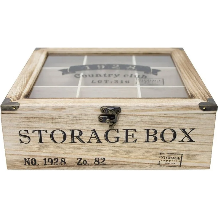 ToCi Teebox Teebox Holz Teekiste Teedose Teebeutelbox Retro Storage Box – Bild 2