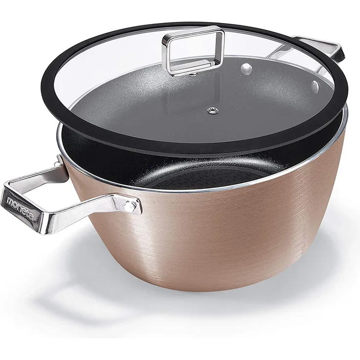 Moneta Rose Gold Diamant 23 L Roségold Aluminiumtopf mit Deckel