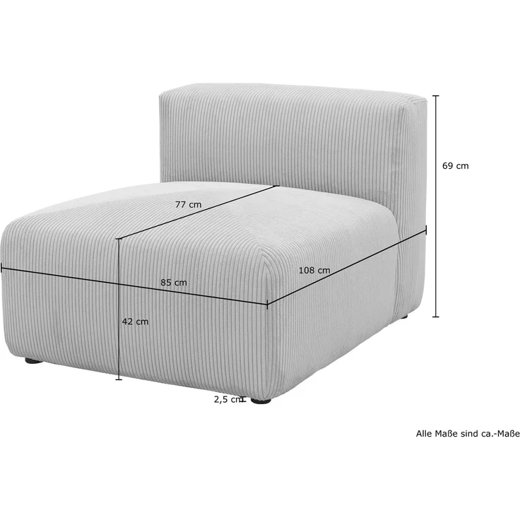 DOMO. collection Polsterhocker 800011, 1FEL, Rechteckig, individuell kombinierbar, modularer Cord Fußhocker, Polstergarnitur, 85 x 108 x 69 (BxTxH), rose – Bild 7