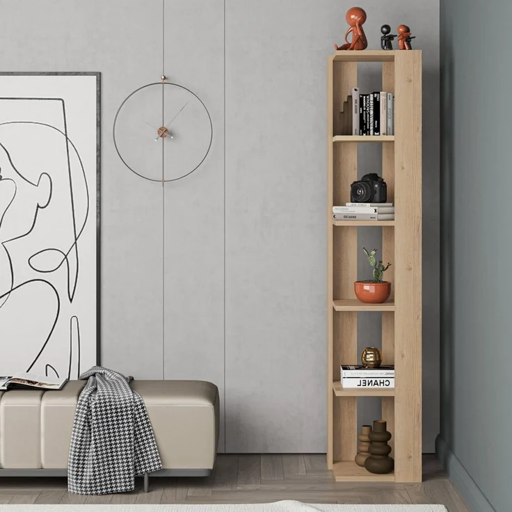 Decortie Eckregal Nati, Eck-Bücherregal, 34 x 34 x 161 cm – Bild 3