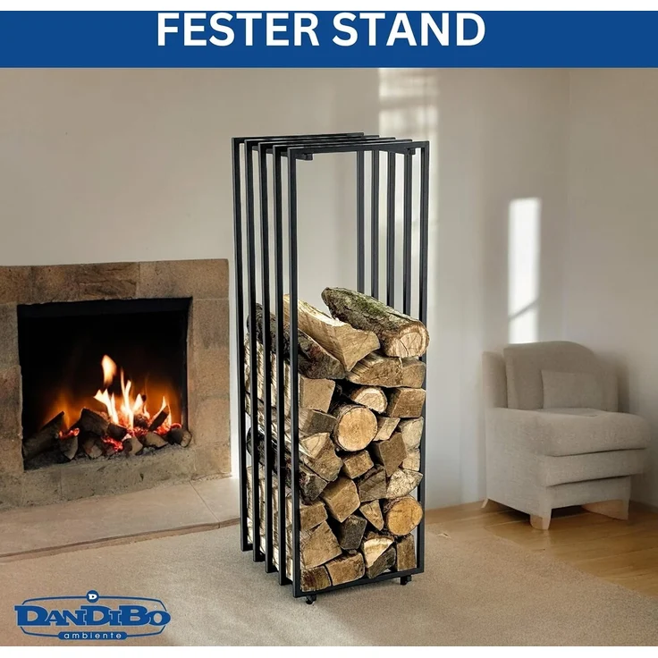 DanDiBo Kaminholzregal Innen Metall Schwarz Feuerholzregal Brennholzregal Kaminholzständer 96609 Kaminholzhalter – Bild 9