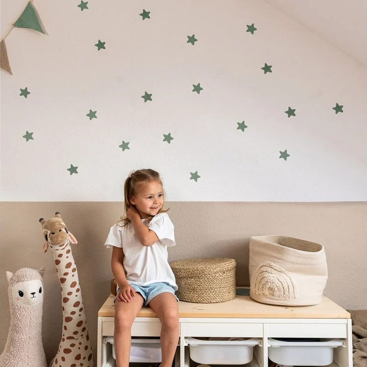 lilimaus Wandsticker Herzen, Sterne & Punkte selbstklebend - Deko fürs Kinderzimmer (132 St), Herzen, Sterne oder Punkte - 36er- & 132er-Set, ablösbar – Bild 1