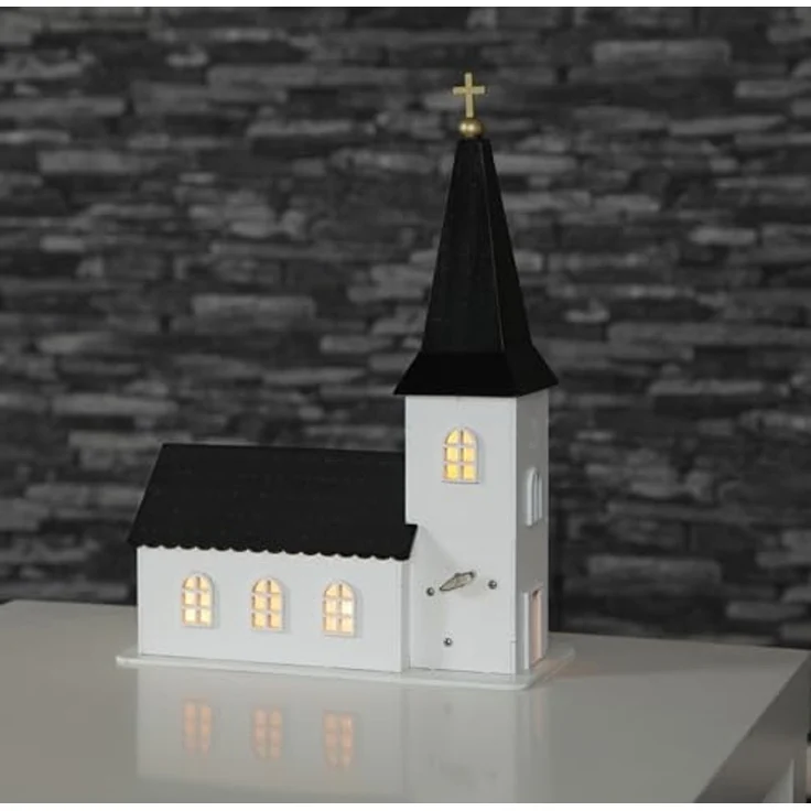 LED Leuchtkirche "Church", 4 LEDs, Weiß/Schwarz – Bild 3