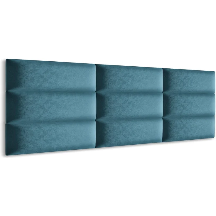 Muralo Samt Wandkissen Stoff Polsterpaneel Schlafzimmer Wohnzimmer Bett Wandpolster Bettkopfteil Lendekissen Modern Luxus Gepolstert Polster Paneel (Meerfarbe, 100x20 cm) – Bild 3