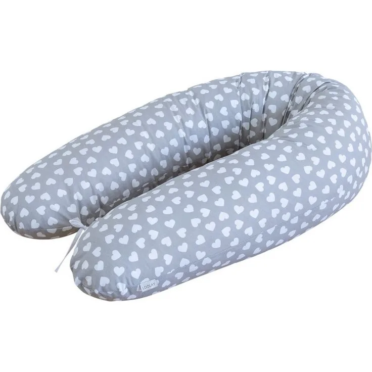 Loolay Seitenschläferkissen M/ L oder L/ XL Schwangerschaftskissen Stillkissen Schlafen Kissen, M/ L oder L/ XL Lagerungskissen + 100% Baumwolle Bezug 170 und 190 cm, Standard & X-LARGE Kissen SUPER Geschenk für Schwangern Seitenschläfer, LOOLAY® - 100...