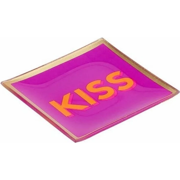 Giftcompany Glasteller "Love Plates" Kiss Dekoteller 10x10cm Fuchsia 1088103015 – Bild 1
