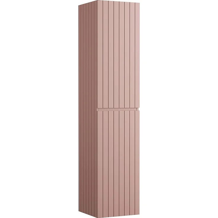 Vente-unique - Waschbeckenunterschrank hängend mit Ablagen & Aufsatzwaschbecken - Streifenoptik - Rosa - 80 cm - SATARA – Bild 6