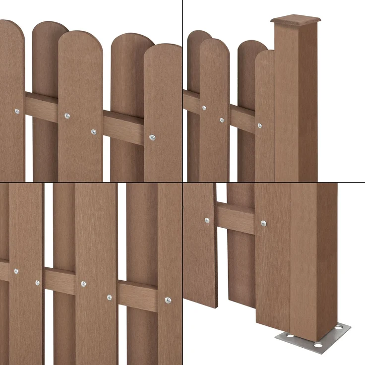 WPC Gartenzaun Langero 185x747 cm Braun neu. holz – Bild 5