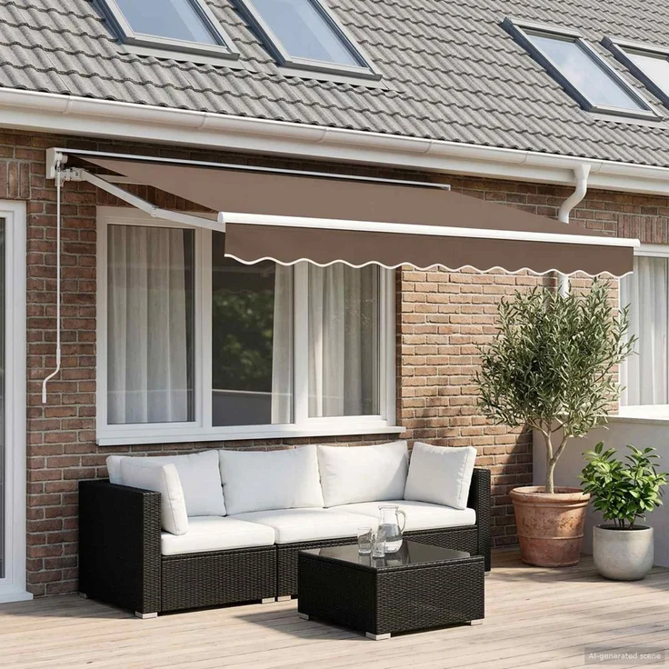vidaXL Einziehbare Markise Taupe 3x2 m Polyester und Aluminium 3425648 – Bild 1