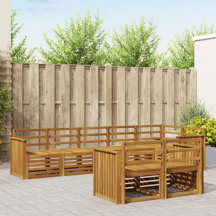 vidaXL Outdoor-Sofagarnitur 8 stk. 8-Sitzer Natur Massivholz Akazie 3375004 – Bild 1