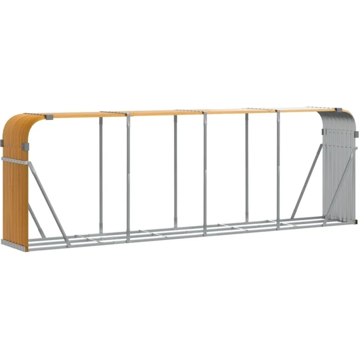 vidaXL Kaminholzunterstand Holzoptik 300x45x100 cm Verzinkter Stahl 364586 – Bild 9