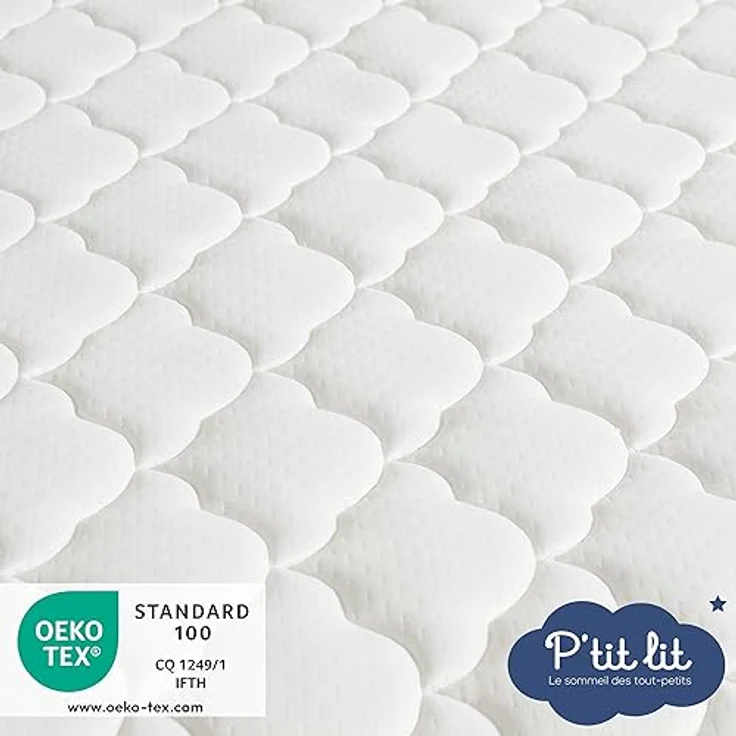 P'tit Lit - Perfekte Babymatratze - 70x140 cm - 2 Seiten: Ultra atmungsaktiv im Sommer/warm und gemütlich im Winter - Anti-Milbe - Abnehmbar - OekoTex® – Bild 7