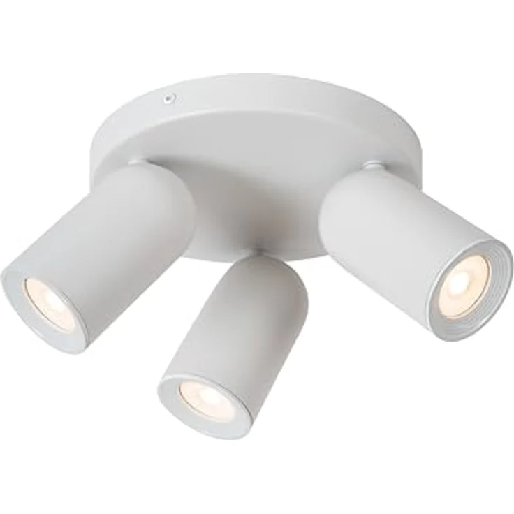 LUCIDE PUNCH Deckenstrahler, Ø 21 cm, dreh- und kippbar, 3xGU10, LED-kompatibel, Weiß – Bild 1