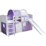 Ticaa Rutschbett Ekki Country Kiefer Weiß - lila-beige