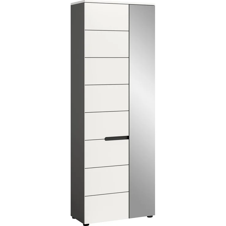 Garderobenschrank (B/H/T: 65x190x37 cm) in weiß Nachbildung – Bild 1
