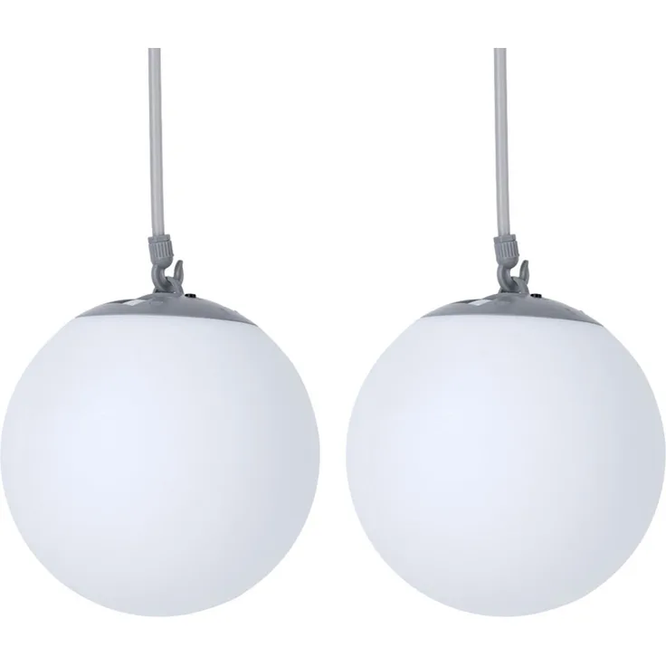 2x LED Solar Hängeleuchte, Kunststoff, Gummischlaufe, H 75 cm
