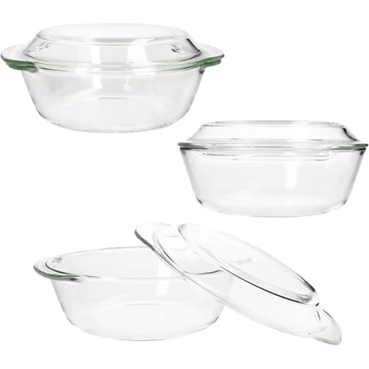 MamboCat Auflaufform Brat- & Backform 2L Deckel Auflaufform Ø23,5cm rund Glas, Glas – Bild 4