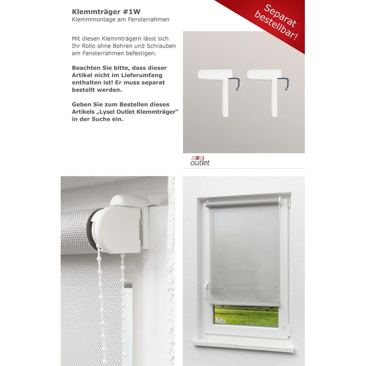 Lysel - Qualitätsrollo Screen silber, (B x H) 83x190 cm in grau/silber – Bild 8