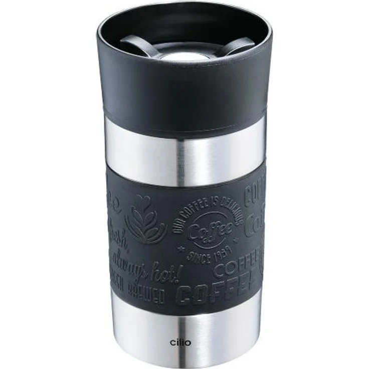 Thermobecher Isolierbecher Travel Mug coffee to go Becher cilio VIAGGIO 300 ml schwarz 546187 – Bild 2