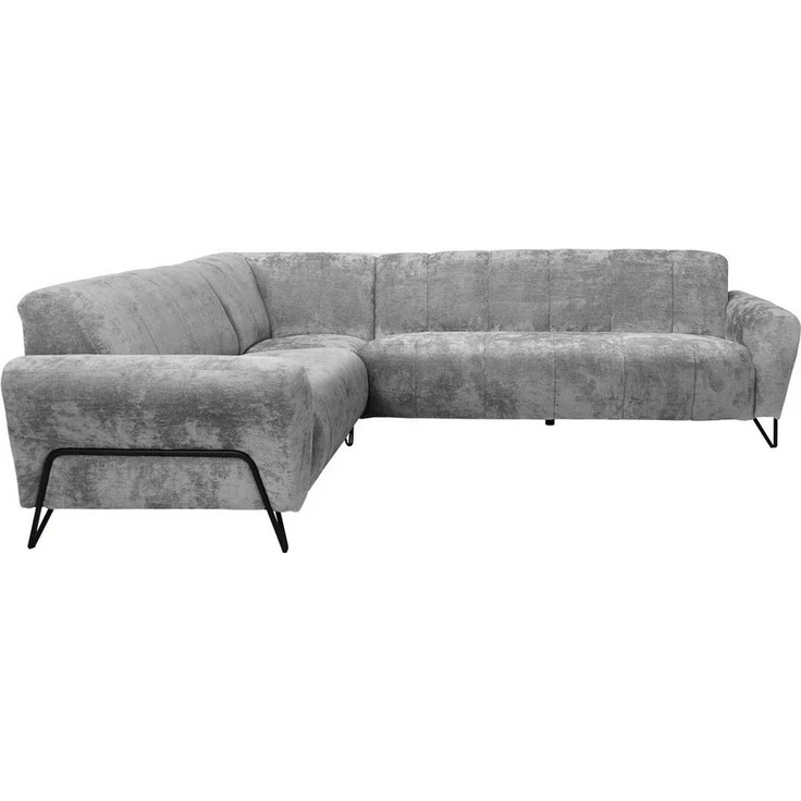 Beautysofa Ecksofa mit Metallbeine in schwarzer VOLARE L, mit höchstem Sitzkomfort, ohne Schlaffunktion – Bild 2