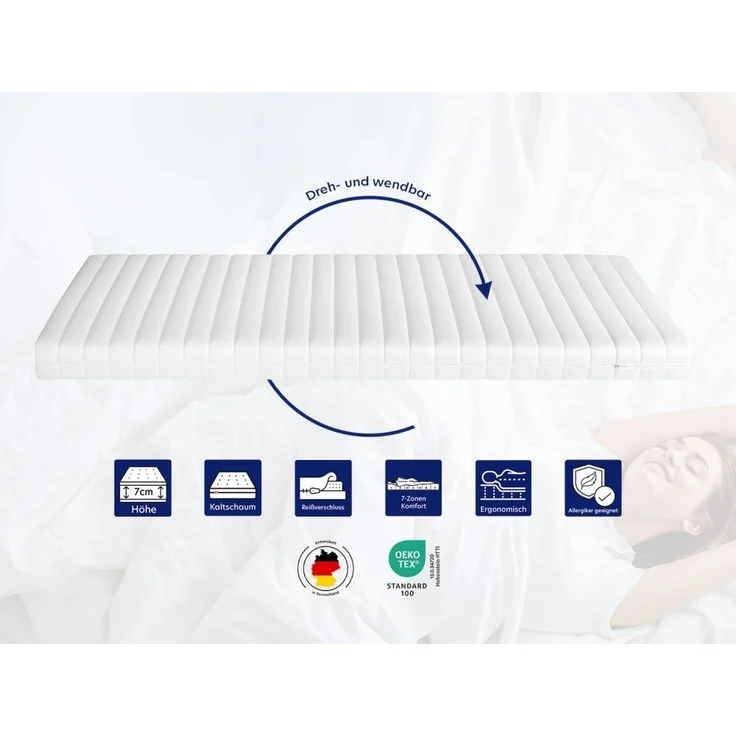 HydroVital® 7 cm Topper 140 x 200 cm Härtegrad H2 : 140 x 200 cm : H2 : 7cm – Bild 2