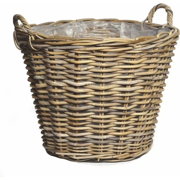 Spetebo Blumentopf Pflanzkorb mit Henkel - Weide / natur - 45 cm (Stück, 1 St, Pflanzkorb), Dekorativer Pflanzkorb aus Weide – Bild 1