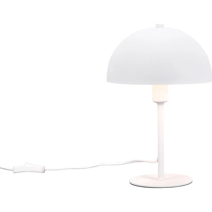 Kleine LED Tischleuchte aus Metall Weiß in Pilzform, Höhe 30cm – Bild 1
