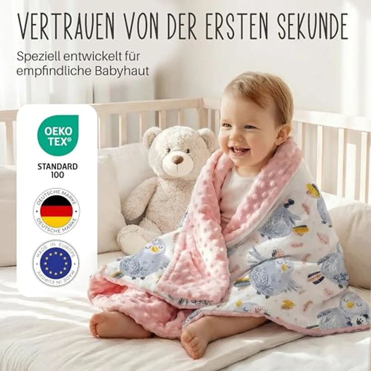Babydecke LULANDO 100x75 cm flauschige Kuscheldecke für Neugeborene, Lulando, antiallergisch, pflegeleicht, 100% Baumwolle – Bild 3