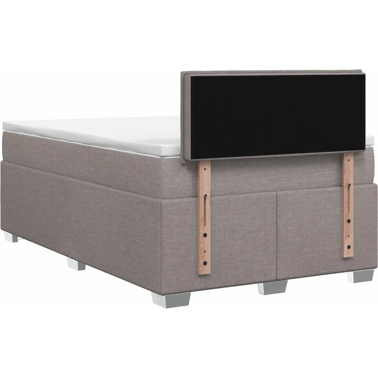 vidaXL Boxspringbett mit Matratze und LED Taupe 120 x 190 cm Stoff 3451893 – Bild 9