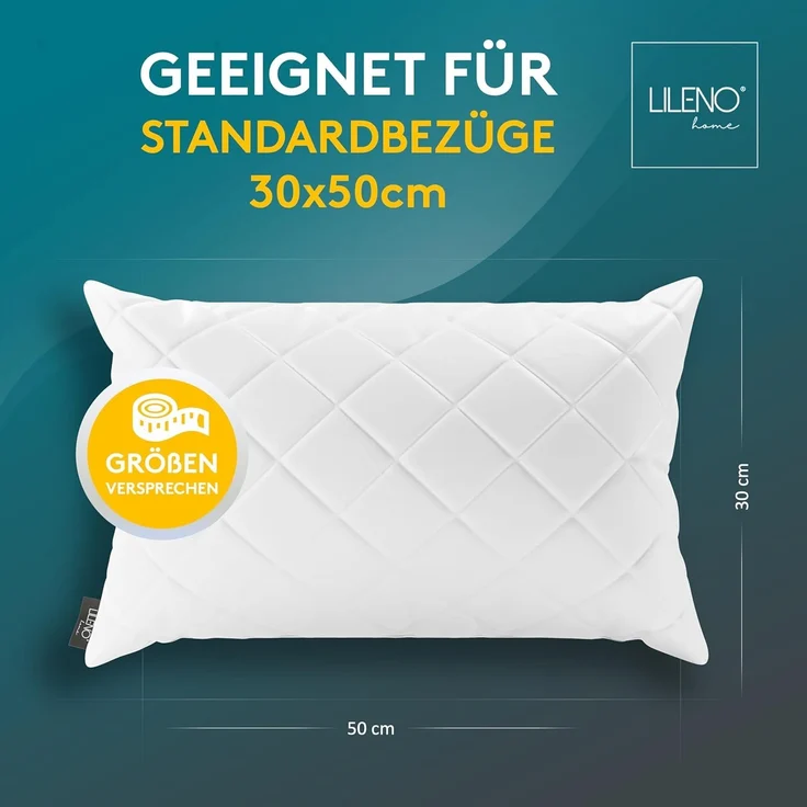 LILENO HOME 2er Set Kissenfüllung 30x50 cm - 95°C waschbares Innenkissen geeignet für Allergiker - Polyester Kisseninlet als Couchkissen, Sofa Kissen, Cocktailkissen und Kopfkissen – Bild 5