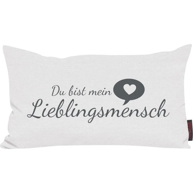 Magma Heimtex Dekokissen »Lieblingsmensch«, mit Schriftzug, Mit Siebdruck "Du bist mein Lieblingsmensch"