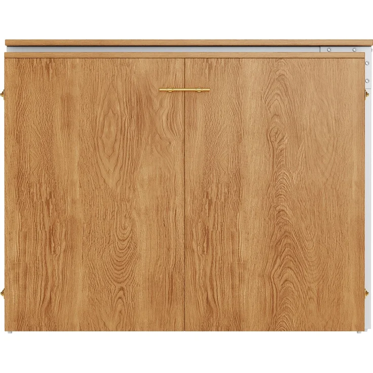 Klappbett mit drehbarem Schreibtisch und Matratze, platzsparendes Schrankbett mit Rollen, ideal für kleine Räume, Gästezimmer und Homeoffice – Bild 7