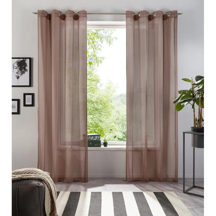 OTTO home Gardine XANA (1 St), Ösen, transparent, Voile, Bestseller, einfarbig, 1 bzw. 2er Set, pflegeleicht, Bestseller! – Bild 2