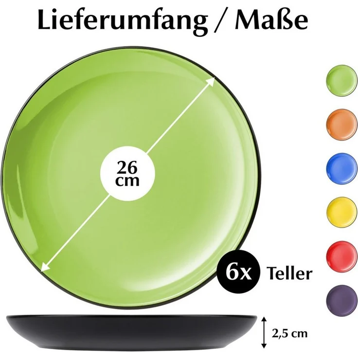 MiaMio Teller Le Papillon große Teller, bunt, (6 St), Ø 26 cm, 6-teilig – Bild 4