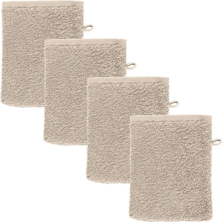 REDBEST Waschhandschuh Waschhandschuh "Oceanside" 4er-Pack, Leichtfrottier, Leichtfrottier Uni