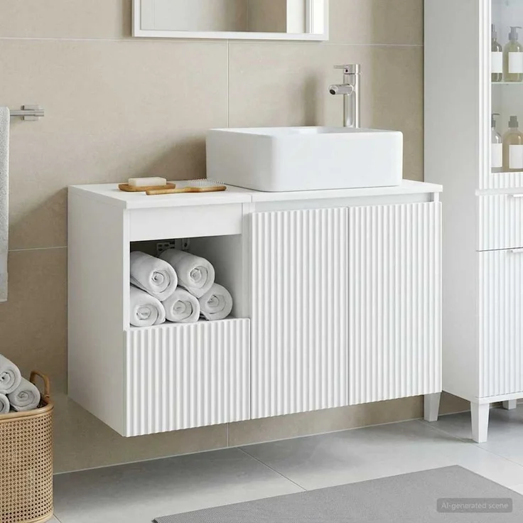 vidaXL Badezimmerschrank-Set 2 stk. Weiß 79,5 x 41 x 80 cm 3404044 – Bild 1