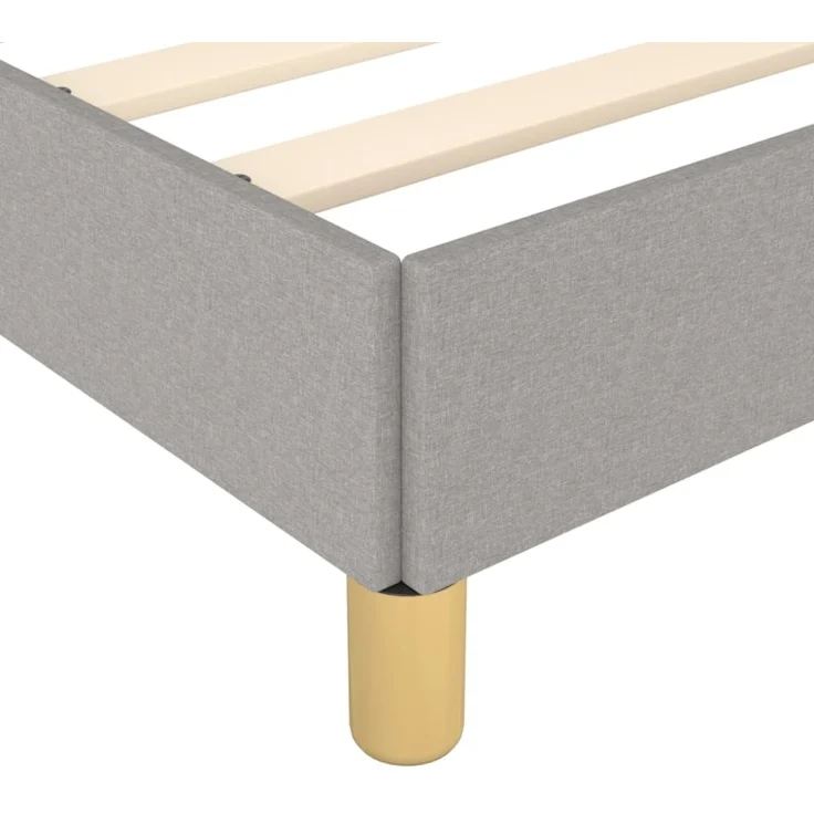 vidaXL Bettgestell ohne Matratze Hellgrau 120x190 cm Stoff 379534 – Bild 4
