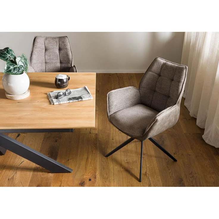 Drehstuhl 61x61x89 braun / graubraun HENRI #102 – Bild 2