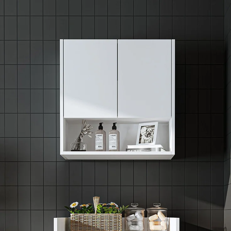 Roomart Waschmaschinenschrank DERIN-I – Waschmaschinen-Überbauschrank – 65×180×65 cm – Waschküchen- & Hauswirtschaftsschrank • Weiß – Bild 3