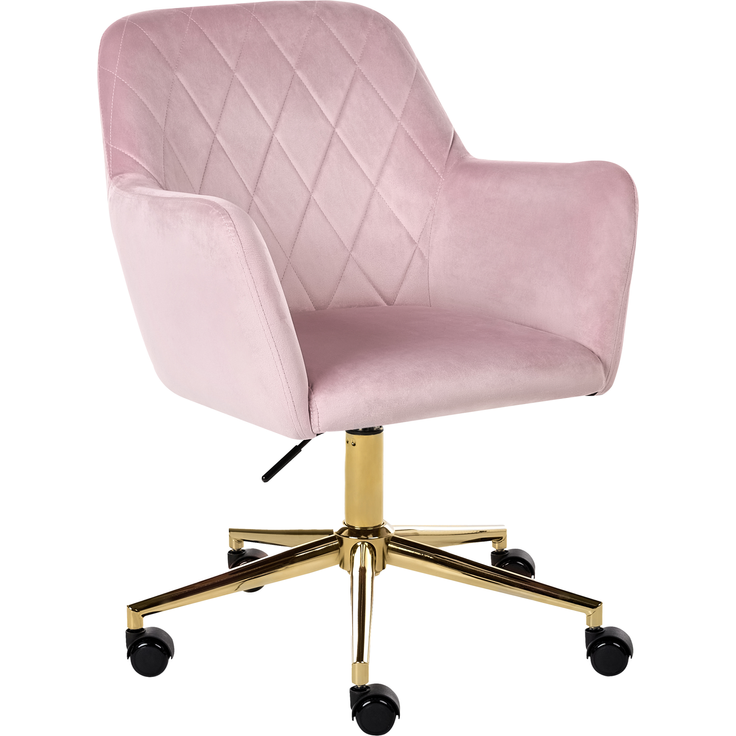 Schreibtischstuhl LELORIA Samtstoff Pastellrosa – Bild 4