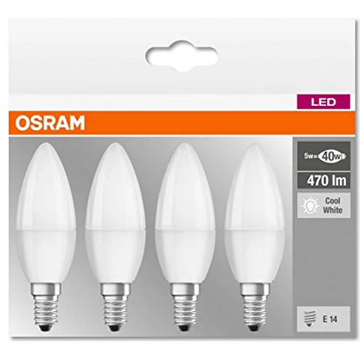 OSRAM LED-Kerzenlampe E14, 4,9W, 4er Set, mattes Glas, 4.000K – Bild 3