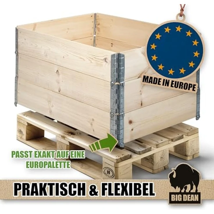 3 Stück Hochbeet für Garten Holz Beet Hochbeete-Kit Palettenrahmen 120x80 cm – Bild 5