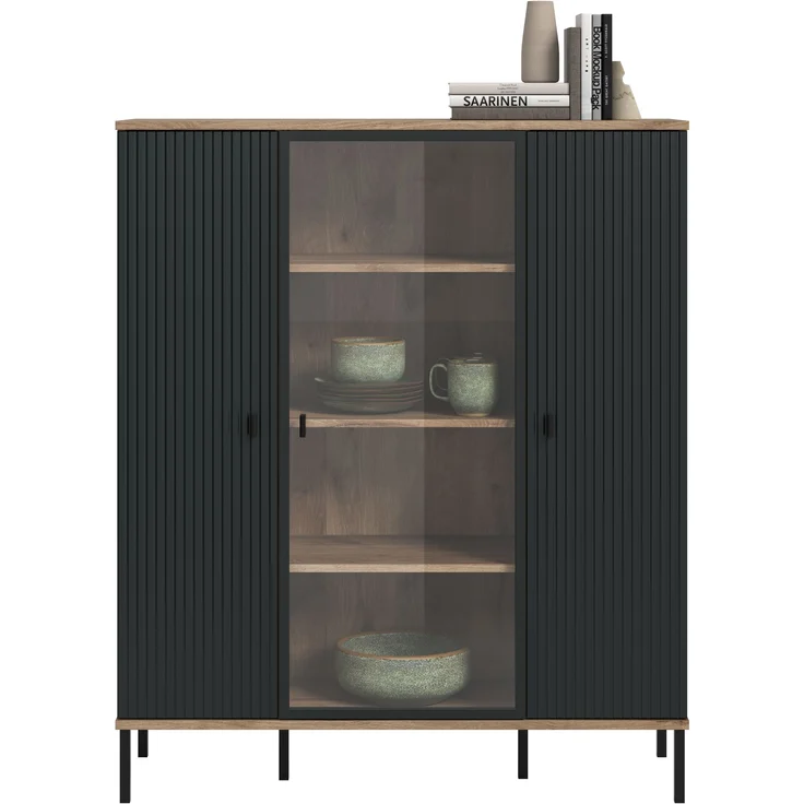 Chess Highboard in schwarz tiefzieh – Bild 2