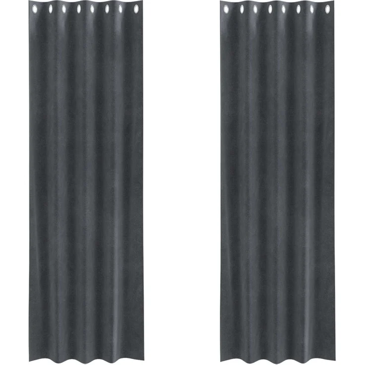 Verdunkelungsvorhänge 2 pcs | für Wohnzimmer & Schlafzimmer Hellgrau 140 x 245 cm Samt – Bild 1