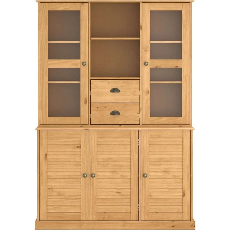 OTTO home Buffet Turia mit Glas- u. Lamellentüren, aus massivem Kiefernholz FSC®, Höhe 180 cm – Bild 4