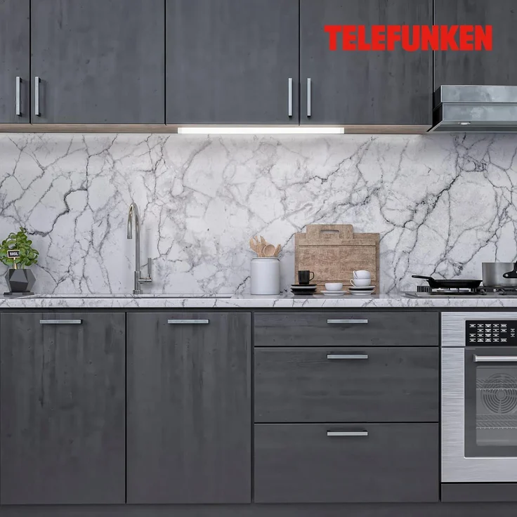 TELEFUNKEN - Led Unterbauleuchte Dimmbar, 50 Cm, Küche, Led Leiste Küchenschrank, Werkstattlampe, Infrarotschalter, Neutralweißes Licht, 7 W, 720 Lm, Silberfarbig – Bild 6