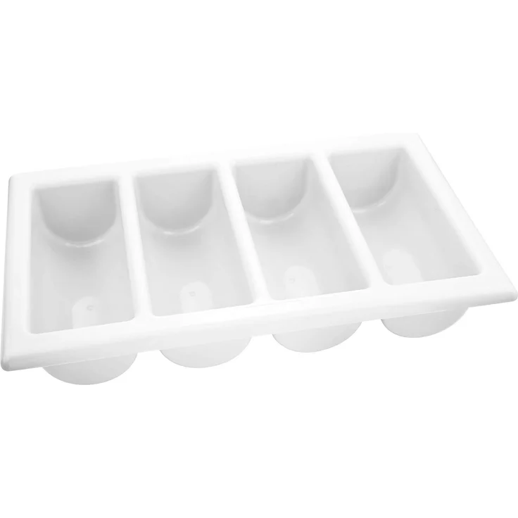 Besteckkasten Gastro, 4 Fächer, Kunststoff, Weiß – Bild 1